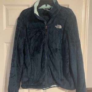 Women’s North Face fuzzy zip jacket